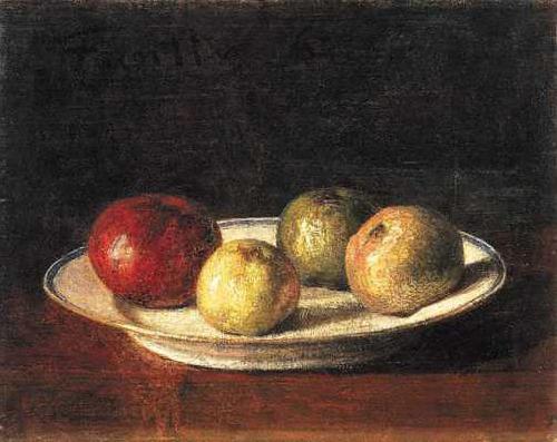 Henri Fantin-Latour A plate of apples, oil painting image